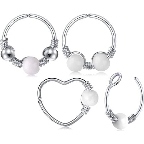 20G Stainless Steel Nose Ring Hoop Cartilage Hoop Septum Piercing 10mm 3/8" for Women Men