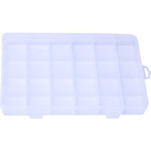 Plastic Rectangle 24 Grid Compartment Storage Big Box Earring Ring Jewelry Beads Case Container Display DIY Accessories