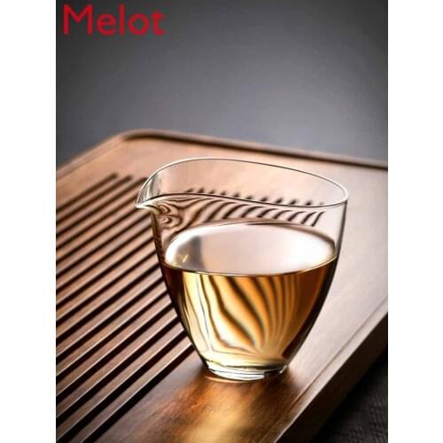 Handmade Heat-Resistant Transparent Glass Pitcher Drop-Shaped Tea Pot Fair Cup Thickened Tea Serving Pot Kung Fu Tea Set