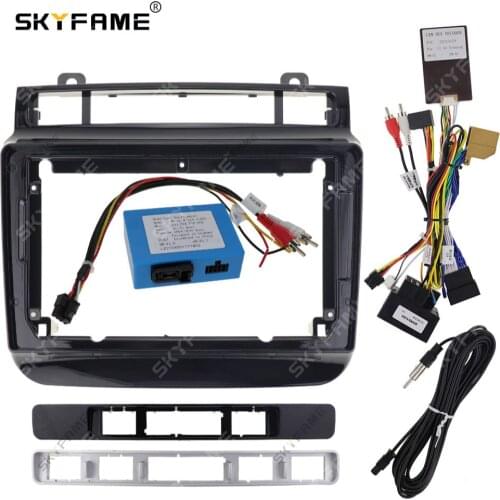 SKYFAME Car Frame Cable Canbus For Volkswagen Touareg 2011-2017 Android Big Screen Dask Kit Fascia Frame Line
