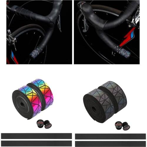 Super Cool Road Bike Handlebar Tape Skidproof Mountain Bike Handlebar Tape Cork EVA PU Bicycle Rainbow Bar Tape 3D Bar Grip Wrap