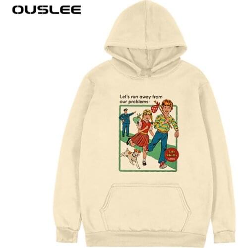 OUSLEE Unisex Hoodies Death Scary Evil Hip Hop Long Sleeve Streetwear Hoodies Men Gothic Sweatshirt Vintage Hoodie Clothes