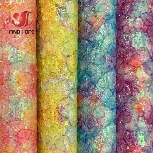 Ultra Chunky Iridescent LACE Flower Glitter Sequins Faux Leatherette Fabric Sparkle for Making Shoe Costume Decor Earring Sewing