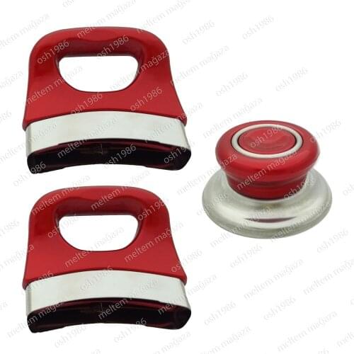 Universal Replacement Cookware Kitchen Accessory Knob Screw Handle Pan Hand Grip Handle Cover 1 SET Red HT-TT0001-12