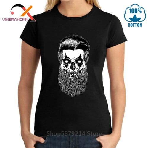 Western Retro oil head beard T-shirt Fear The beard harden T Shirt woman hip hop James tshirt fashion Leisure Tee camisetas lady