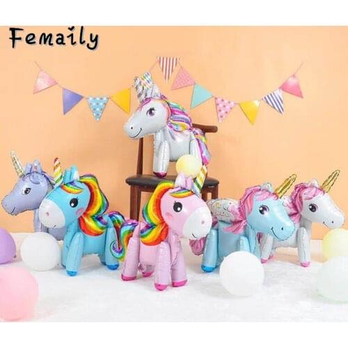 1pc 57cm Rainbow Unicorn Balloons Foil Figures Unicorn Party Decor Birthday Decoration Ballon Party Favors Baby Shower Girl Boy