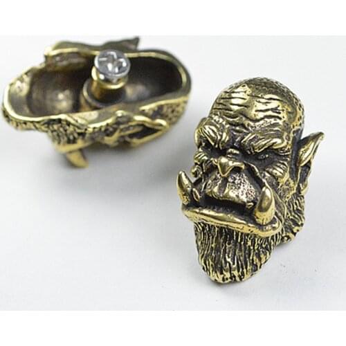 1PC World of Warcraft WOW Orc Leather Brass Screw Decorative Buckle Leather Belt Bracelet Bag Wallet DIY Decorative Pendant