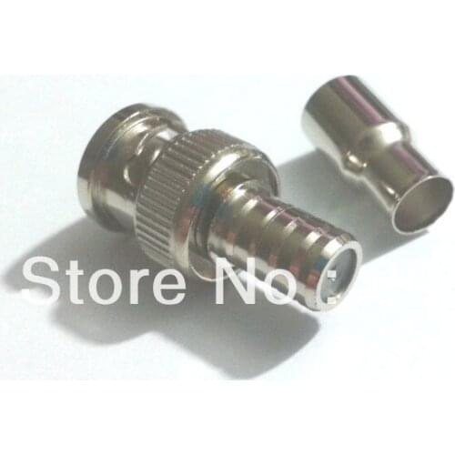 10pcs Crimp on BNC Male RG59 Coax Coaxial Connector Adapter For CCTV camera New