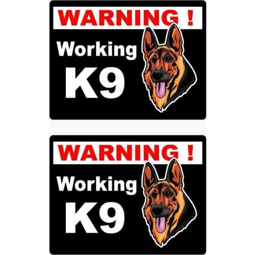 Creative 2X WARNING WORKING K9 Car Sticker Accessories Vinyl PVC 10cm*8cm Motorcycle Car Styling Decal