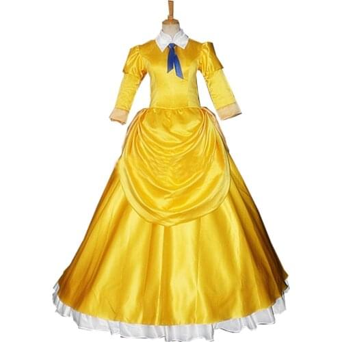 2018 Tarzan & Jane Cosplay Costume Halloween Costumes Adult Women Yellow Princess Jane Dress Fancy Jane Costume Custom Made Dres
