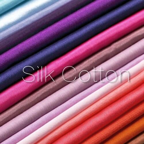 LEO&LIN 2020 New Spring Summer thin Colorful Red Blue Purple White Black Silk Cotton Fabric For Dress sewing (1 meter)