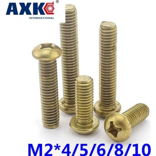 2021 Tornillos Para Madera Parafusos Wood Screws Axk 20pcs Brass Cross Head Screws /round Machine / Yuan M2*4/5/6/8/10 Gb818