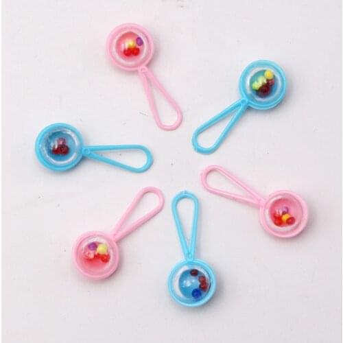 24pcs Pink Blue Mini Plastic Mini Bell Baby Shower Favor Decorations Christening Party Favor Decor Cake Decorations Creative