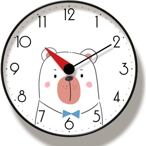 Bear 3D Wall Clock Silent Movement Professional Bear Wall Clock Large Size For Home Decoration Duvar Saati For Living Room