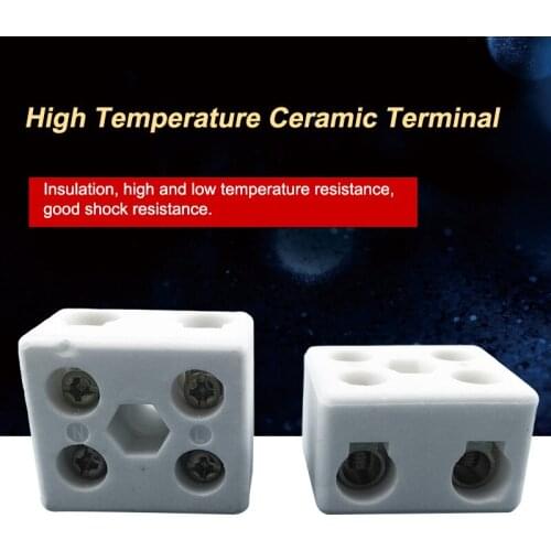 5 Pcs 2 Postion 5-Hole High Frequency Ceramic Wiring Terminal Block Copper Screw Connector 25A 400V Power Cable Socket