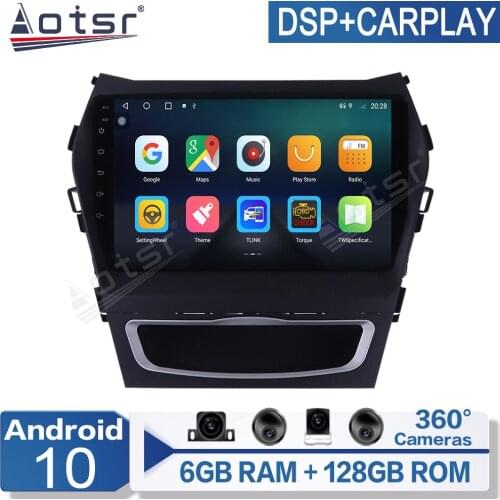 6+128G Android 10 For Hyundai IX45 Santa Fe 2014-201 Auto Surround View Camera Car Multimedia Player Stereo Radio GPS Navigation