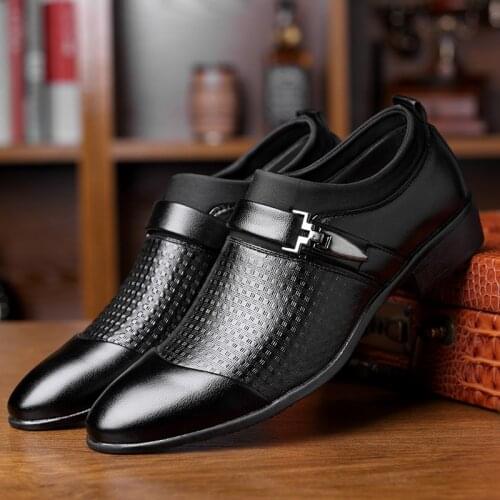 Big Size 45-48 Mens Dress Shoes Loafers Buckle Strap Sturdy Sole PU Leather Shoes Men Solid Formal Shoes Man