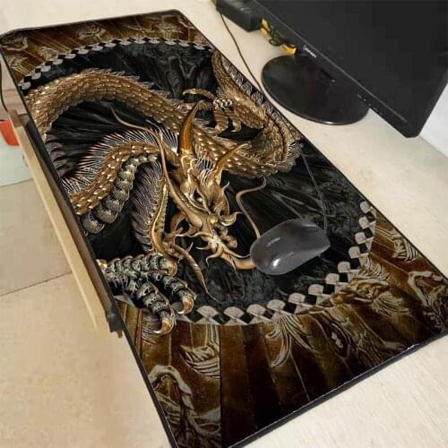 Chinese Dragon Locking Edge Large Gaming Mouse Pad Waterproof Game Desk Oversized Mousepad Keyboard Mat for CSGO Dota