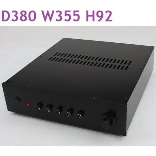 Size D380 W355 H92 All Almuminum 5.1 Preamplifier Case Power Amplifier Chassis DIY Aluminum Box WA78