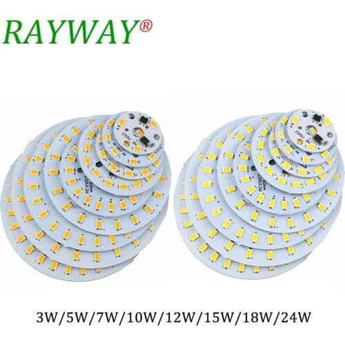 Dimmable AC 220v led pcb plate SMD5730 3w 5w 7w 10w 12w 15w 24w integrated ic driver White Warm White Light Source For LED bulb