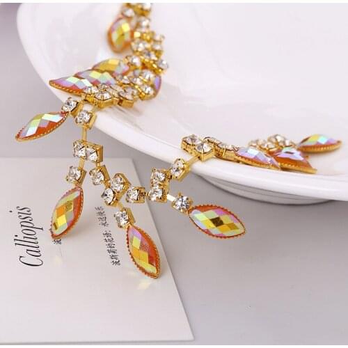 Hot sale! Golden bullet crystal glass sew-on Rhinestones claw chain DIY headpiece accessories and Clothing Decoration 1yard