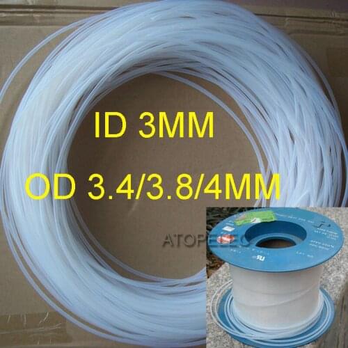 ID_3mm OD_3.4mm/3.8mm/4mm PTFE F4 Tubing Rigid Pipe 260Deg.C High Temperature