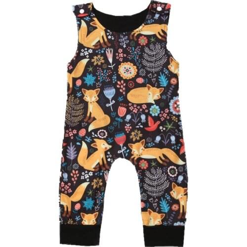 Fox Baby Girl Rompers Fashion Spring Newborn Baby Clothes For Boys Sleeveless 0-18M Kids Jumpsuit Princess Outfits Clothes