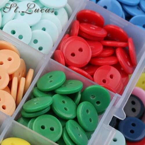 100pcs/lot Resin Sewing Button Round 2 Holes 8.75mm( 0.34in) Dia DIY accessory scrapbooking for child cloth Candy color