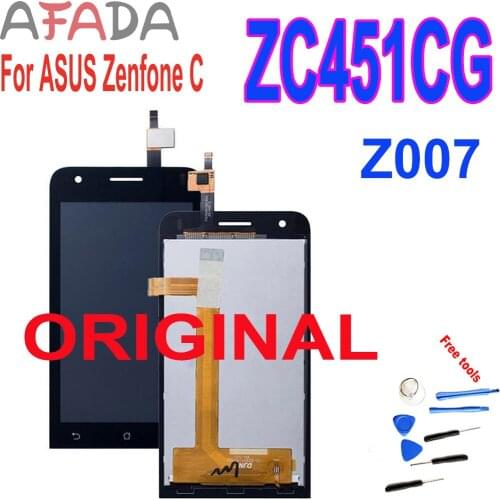 Original 4.5" Lcd Display For Asus Zenfone C ZC451CG Z007 LCD Touch Screen Digitizer Assembly Replacement Free Tools