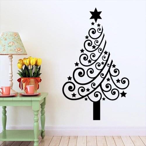 Christmas Tree Christmas series Glass Window Background Removable Wall Sticker