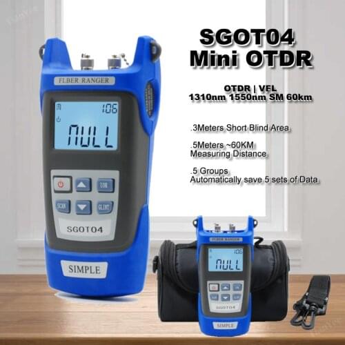 SGOT04 Handheld Mini OTDR 1310/1550nm SM 60km Optical Cable Breakpoint Locator Fiber Ranger with VFL