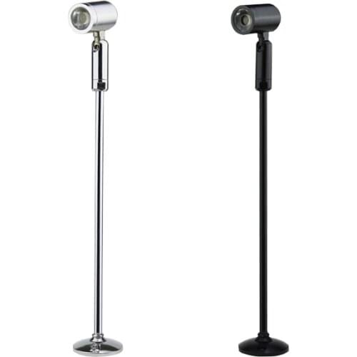 Indoor 1W LED Picture Light Table Stand Pole Lamp Spotlight With Base Jewelry/Phone Shop Cabinet Exhibition Silver/Black Shell