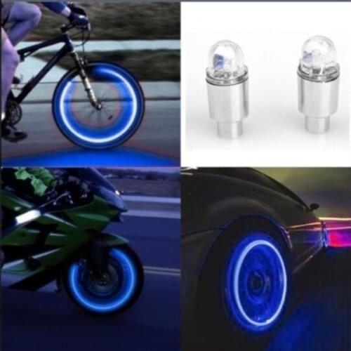 LED Bike Wheel Spoke Lights Lamp Tyre Tire Nozzle Valve Caps Lamp Cycling Warning Head Rear Light For Car Motorcycle or Truck