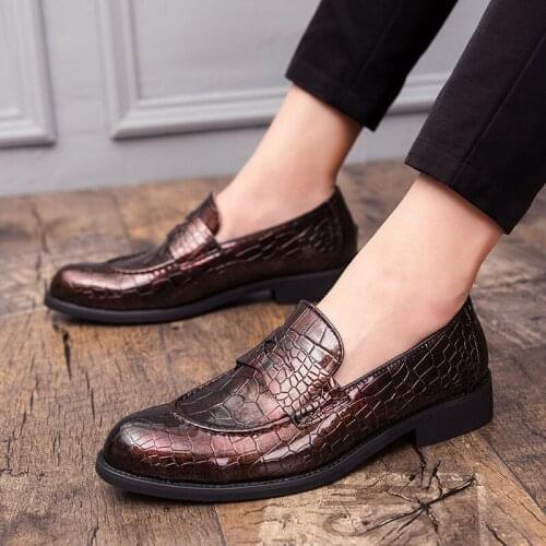 New Men British Designer Crocodile Pattern Leather Oxford Formal Male Wedding Prom Homecoming Shoes Sapato Social Masculino