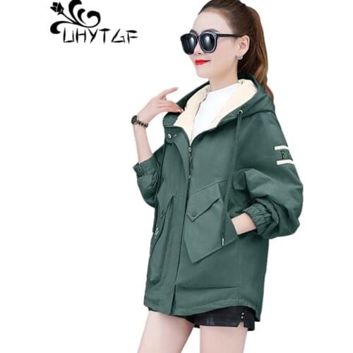 UHYTGF Parker Women Workwear Plus Velvet Thick Autumn Winter Coat Female Hooded Casual Warm Cotton Outerwear Large Size Top 1149