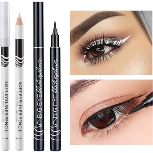 Waterproof White Eyeliner Pencil Liquid Black Eye Liner Pen Long Lasting Easy To Wear Eyelin Women Eyes Beauty Makeup Cosmetic