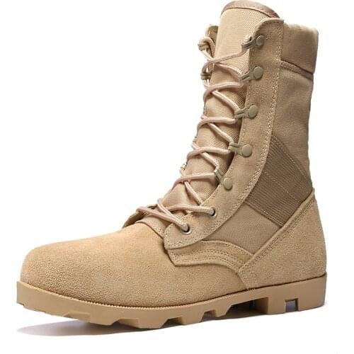 Combat Boot Men Waterproof Tactical Boots Outdoor Hiking Breathable Mesh Army Shoes