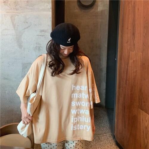 2021 Summer Oversized English Print Vitality All-Match Casual Fashion College Style Womens Short-Sleeved T-Shirt