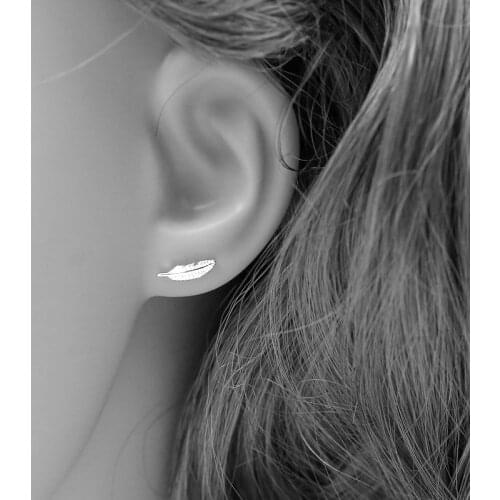 REETI 925 sterling silver Feather Stud Earrings for Women Elegant Wedding Jewelry pendientes mujer moda 2019 Brincos