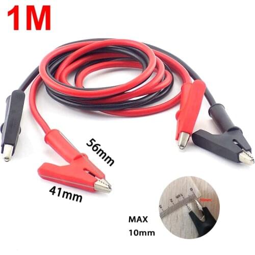 1M Dual Head Alligator Clips Jumper Wire Clip Crocodile Cable DIY Double-ended Test Electrical Max 20A