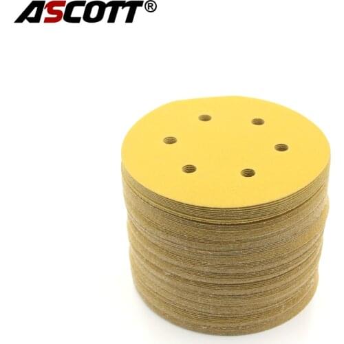 High quality 100pcs 6" sand paper polishing pad self-adhesive loop backing polishing disc for angle grinder