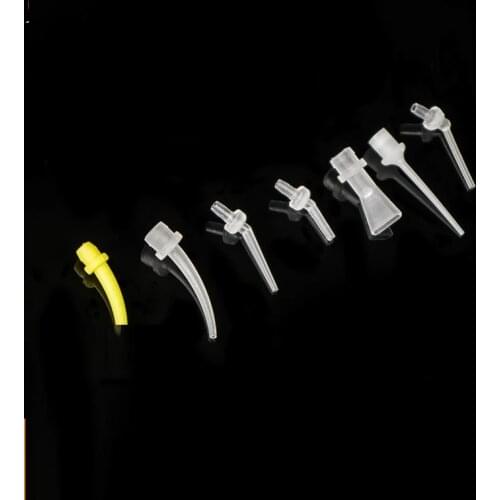 100pics Dentist Tools 1:1 Dental Materials Dentistry Silicone Rubber Conveying Mixing Head Tips Teeth Whitening Instrument