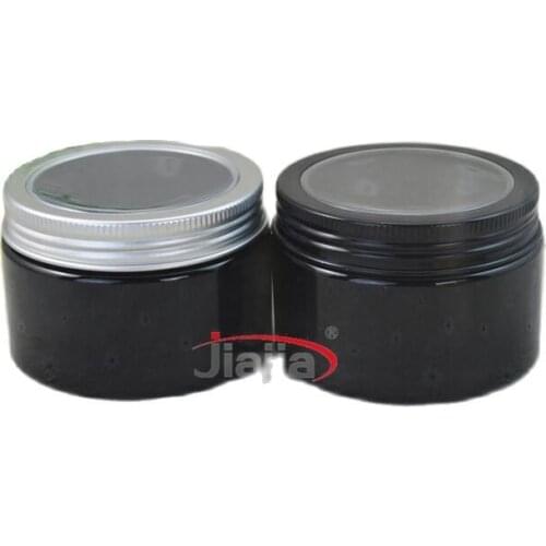 120ml black Cream Jar Cometic Packaging,120g black PET Jar Plastic Container with silver/black Aluminum Cover(a window)