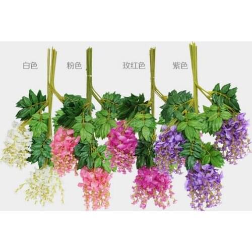 120 pcs 75cm Romantic Artificial Flowers Simulation Wisteria Vine Short Silk Plant Home Party Wedding Garden Decoration