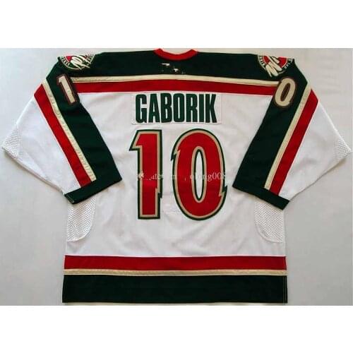 2003-04 Marian Gaborik Minnesota # Wild Game Worn Hockey Jersey Embroidery Stitched Customize any number and name Hockey shirt