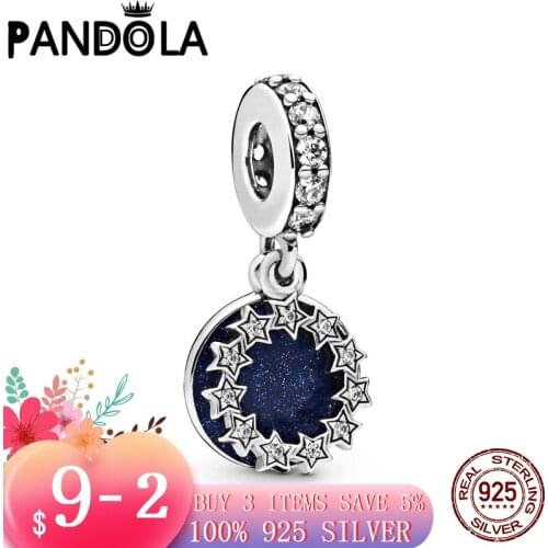 2021 new 925 Sterling Silver Inspirational Stars Dangle Charm Beads Bracelet Fit Original Pandora Bracelet DIY Jewelry For Women