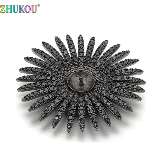 43*43mm Handmade Brass Cubic Zirconia Flower Charms Pendants DIY Jewelry Bracelet Necklace Making, Model: VD346