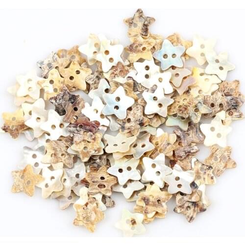 50pcs 13mm Star Natural Shell Sewing Buttons Color Japan Mother of Pearl MOP 2 Hole Shell Button Garment Sewing Accessories DIY