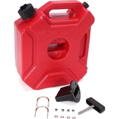 5L Plastic Jerry Cans Gas Fuel Tank SUV Motorcycle + Mounting Kit