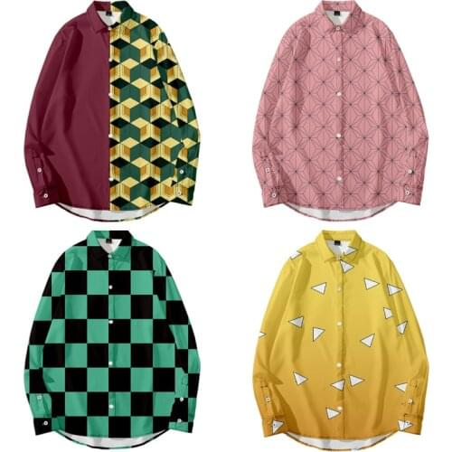 Anime Demon Slayer Kimetsu No Yaiba Tanjiro Nezuko Cosplay Zenitsu Men Top Shirts Funny Halloween Costumes Shirt For Women CS114